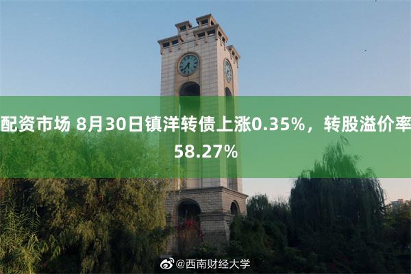 配资市场 8月30日镇洋转债上涨0.35%，转股溢价率58.27%