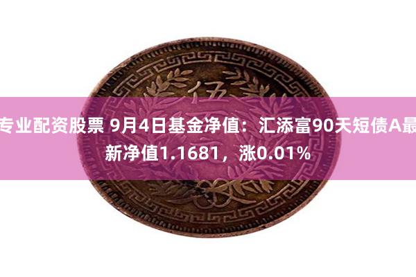 专业配资股票 9月4日基金净值：汇添富90天短债A最新净值1.1681，涨0.01%