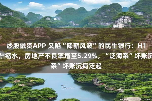 炒股融资APP 又陷“降薪风波”的民生银行：H1员工薪酬缩水，房地产不良率增至5.29%，“泛海系”坏账沉疴泛起