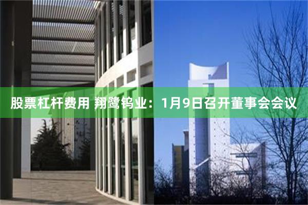 股票杠杆费用 翔鹭钨业：1月9日召开董事会会议